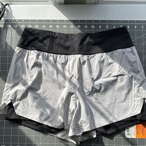 On Running Women's Black and White Athletic Shorts